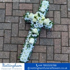 Leaf Edged Cross Funeral Tribute