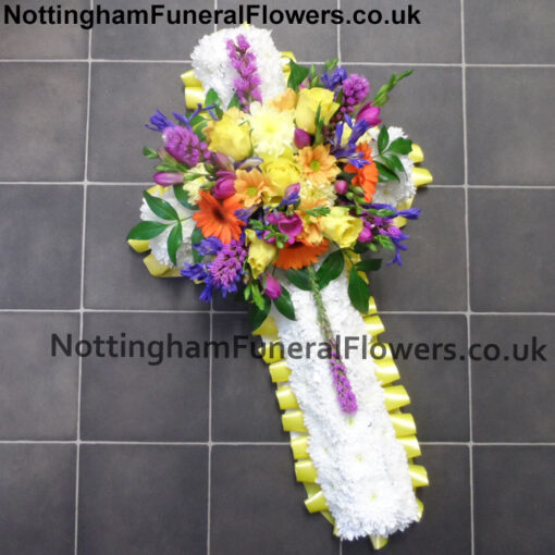 Colourful Cross Funeral Tribute