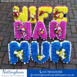 Coloured Flower Funeral Letter Tribute